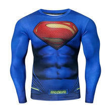 Load image into Gallery viewer, Compression Shirt Workout Training Fitness Men Cosplay Rashgard Plus Size Bodybuilding T shirt 3D Printed Superman Tops For Male