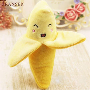 Transer Pet Supply 1pc Plush Banana Shape Dog Squeak Sound Toys Fruit Interactive Cat Dog Toy 80406