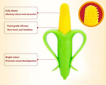 Load image into Gallery viewer, Infant Baby Teether Toy Silicone Banana Corn Baby Teethers Toy Soothing Teething Pacifier Chew Infant Oral Tooth Brush 7-9Months