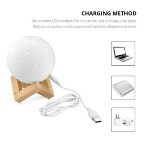 3D Print Moon lamp Moon light USB LED Rechargeable Novelty Touch Sensor Table Desk lamp Creative Night light Decor Birthday Gift